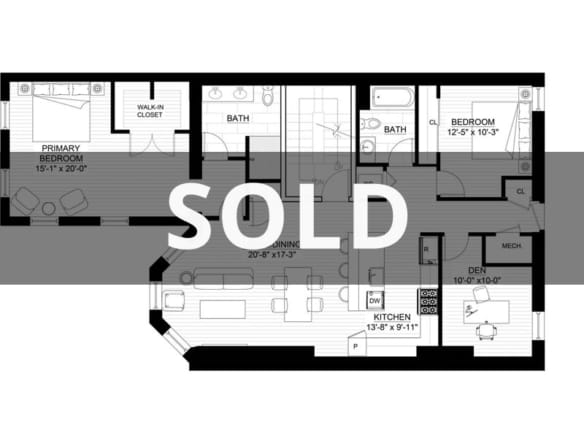 unit 2 floorplan with sold banner