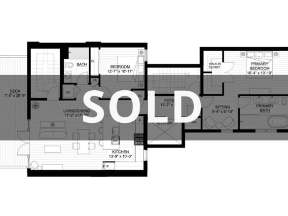 unit 5 floorplan with sold banner